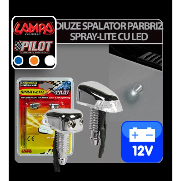Diuze spalator parbriz Spray-Lite cu LED 12V - Alb
