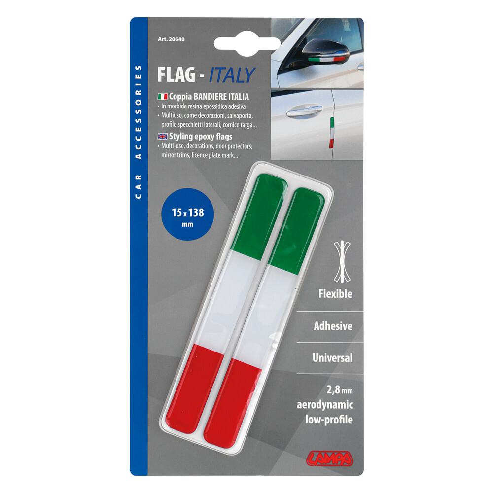 Flag-Italy, styling epoxy flag, 2 pcs - 15x138 mm thumb
