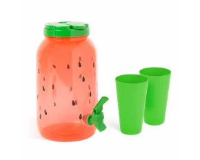Family Pound - dozator de băuturi cu robinet + 2 buc. pahare - 3,8 l