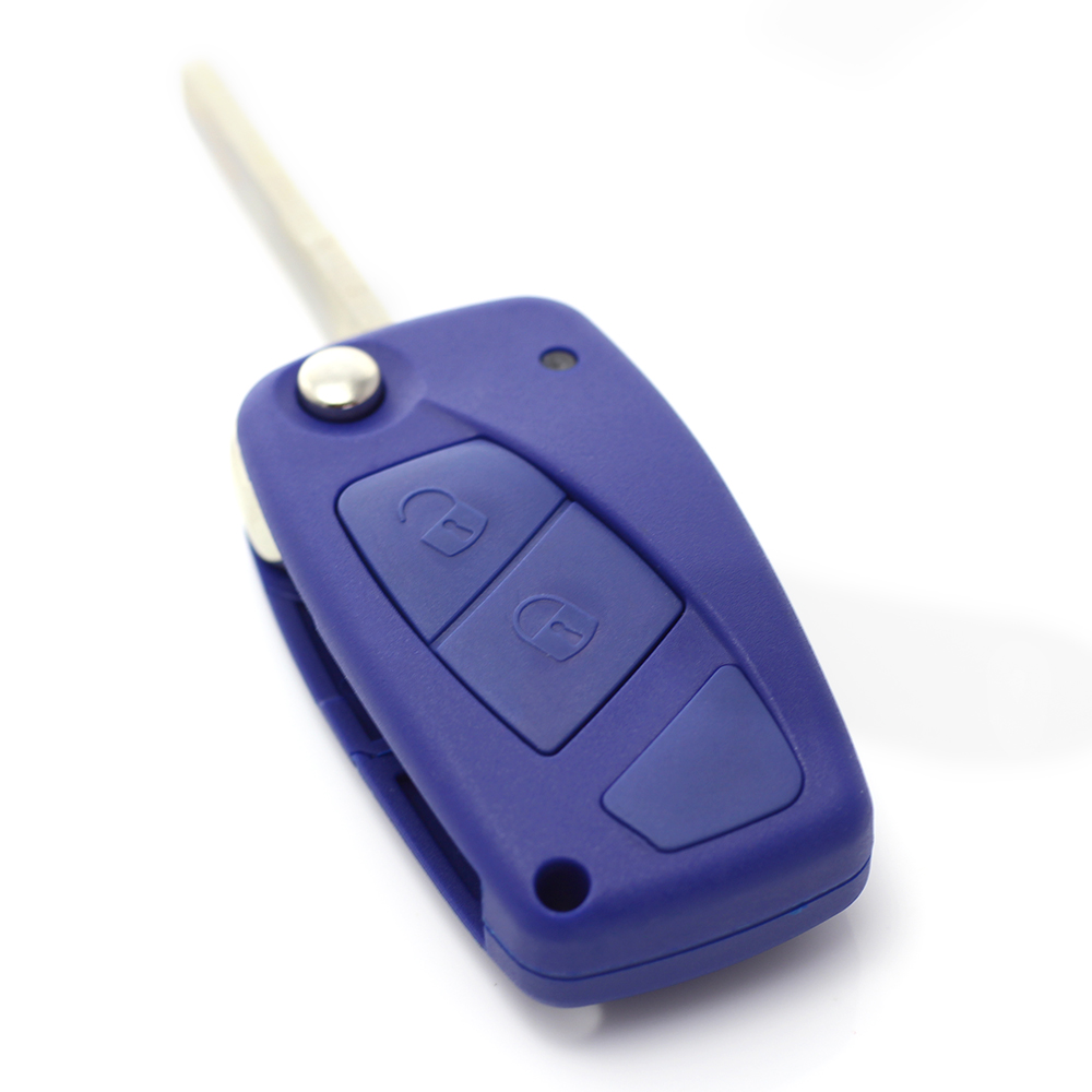 Fiat - Carcasa cheie tip briceag, 2 butoane, albastru thumb