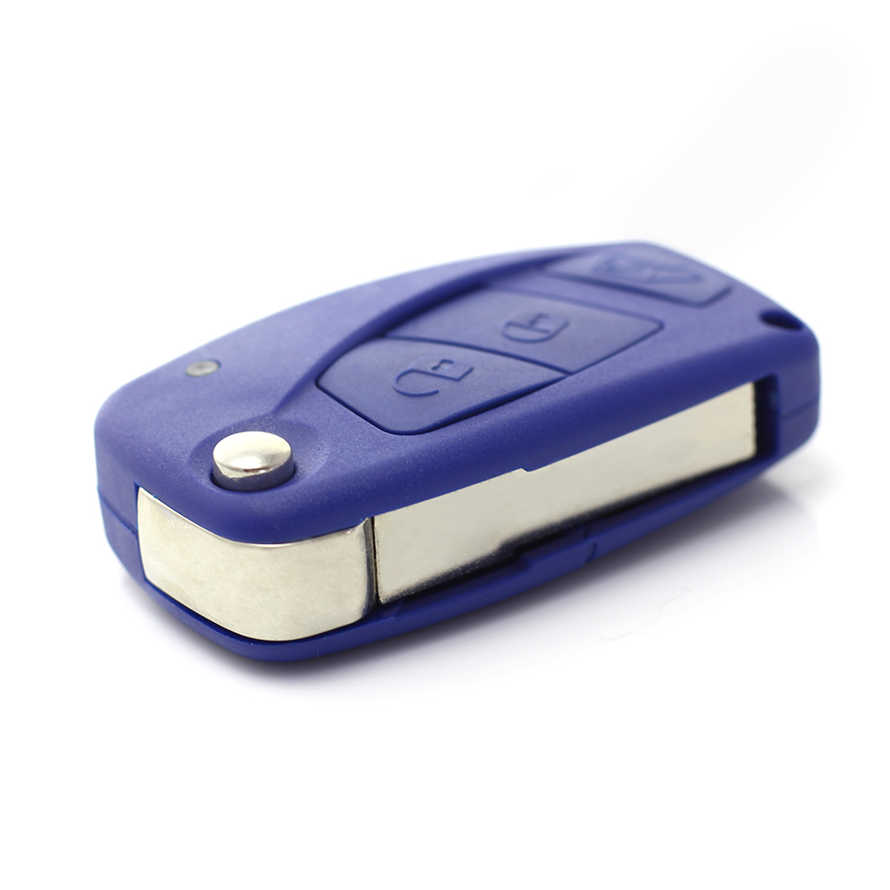 Fiat - Carcasa cheie tip briceag, 3 butoane, albastru thumb