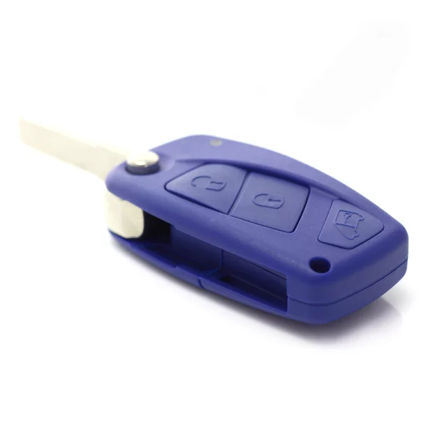 Fiat - Carcasa cheie tip briceag, 3 butoane, albastru
