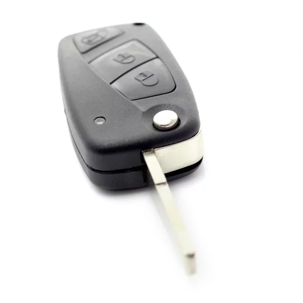 Fiat - Carcasa cheie tip briceag, 3 butoane, negru