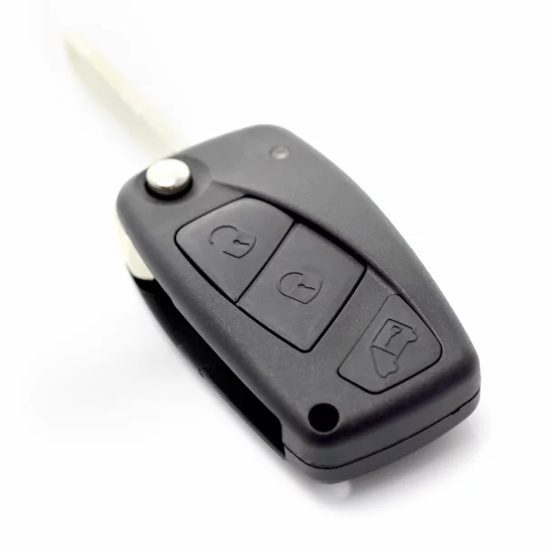 Fiat - Carcasa cheie tip briceag, 3 butoane, negru