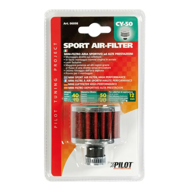 Cylindric air filter Ø 12 mm