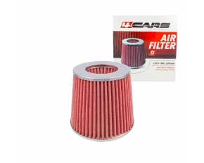 Filtru aer conic sport 4Cars - Crom/Rosu