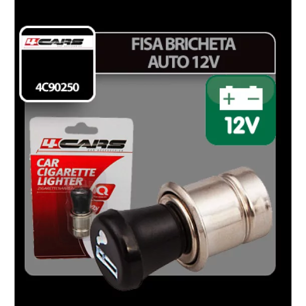 Fisa bricheta auto 4Cars - Ø 22mm - 12V - Resigilat