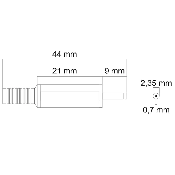 DC plug with tension relief