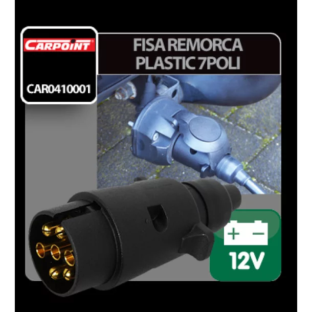 Fisa remorca plastic 7 poli Carpoint 12V