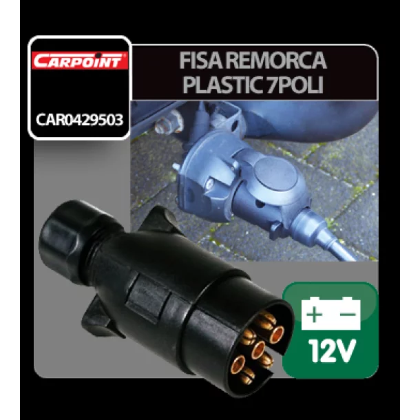 Fisa remorca plastic 7 poli Carpoint 12V Vrac