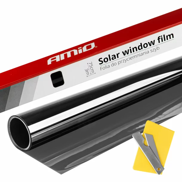 Folie solara pentru geam Amio, 75x300cm, transparenta 30% Black - Negru
