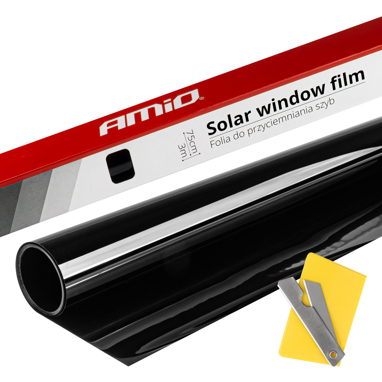 Folie solara pentru geam Amio, 75x300cm, transparenta 5% Super Dark Black - Negru super inchis thumb