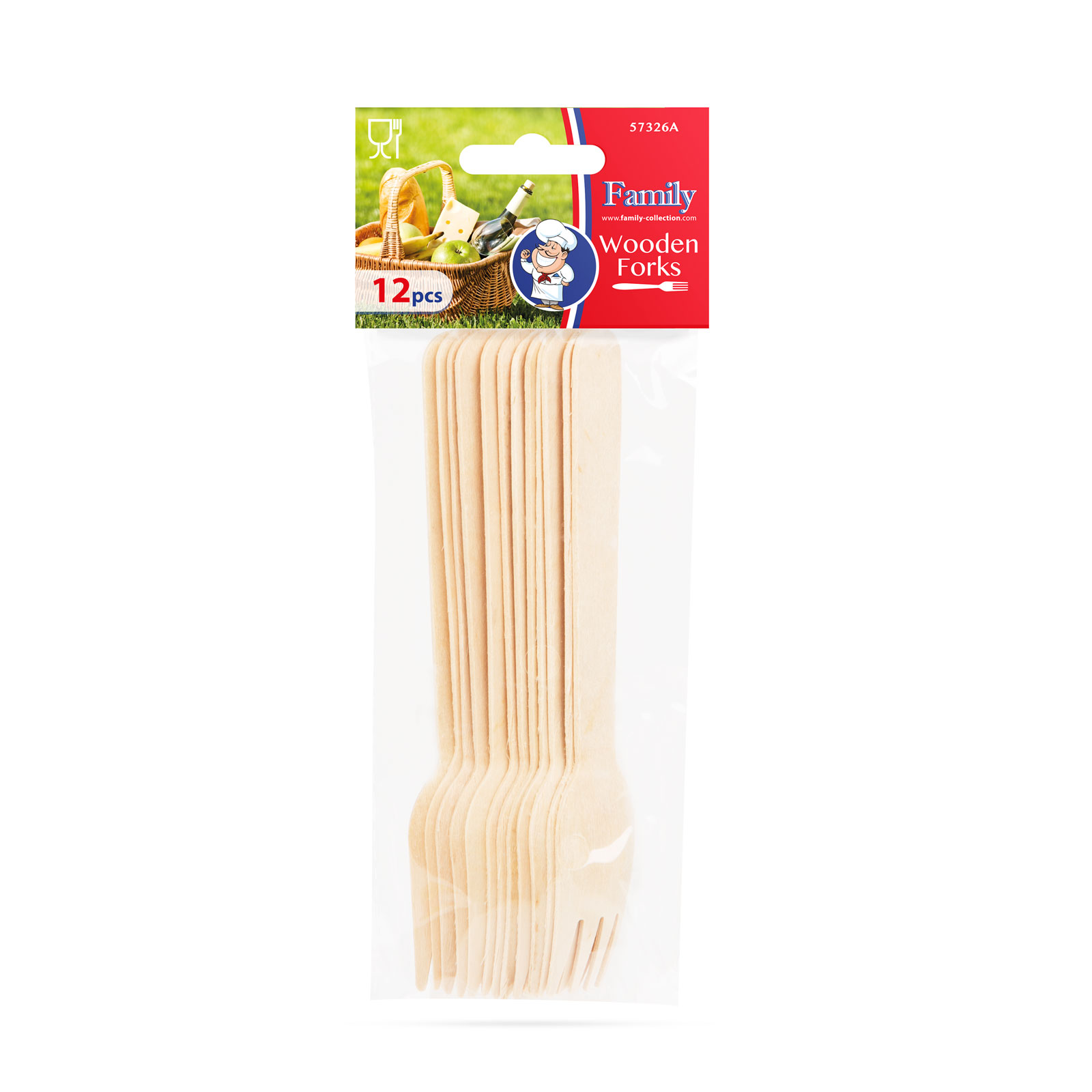 Wooden cutlery set - fork - 12 pieces thumb