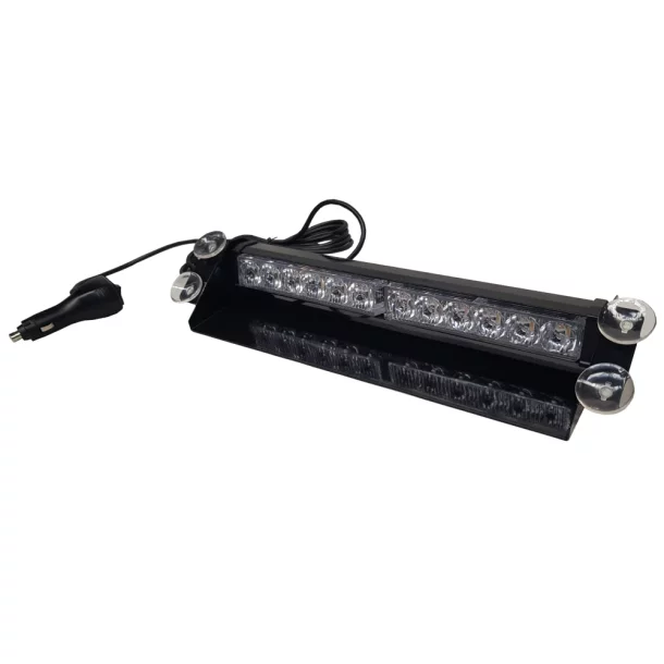 Girofar stroboscopic 2x6LED cu ventuze pentru parbriz interior 12/24V - Galben