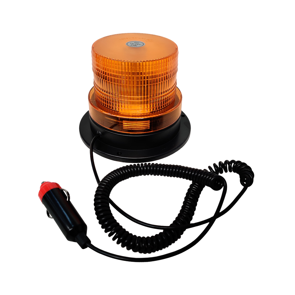 LED Yellow strobe beacon with magnet 12/24V thumb