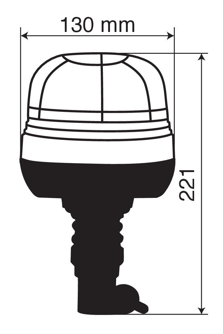 Sztroboszkópos sárga villogó LED-es DIN csatlakozóval 12/24V RL-9 thumb