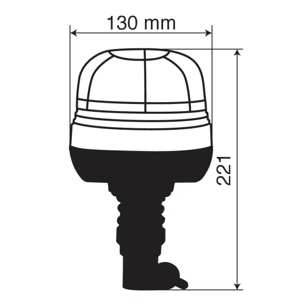 RL-9, Led warning beacon with DIN-mount base, 12/24V