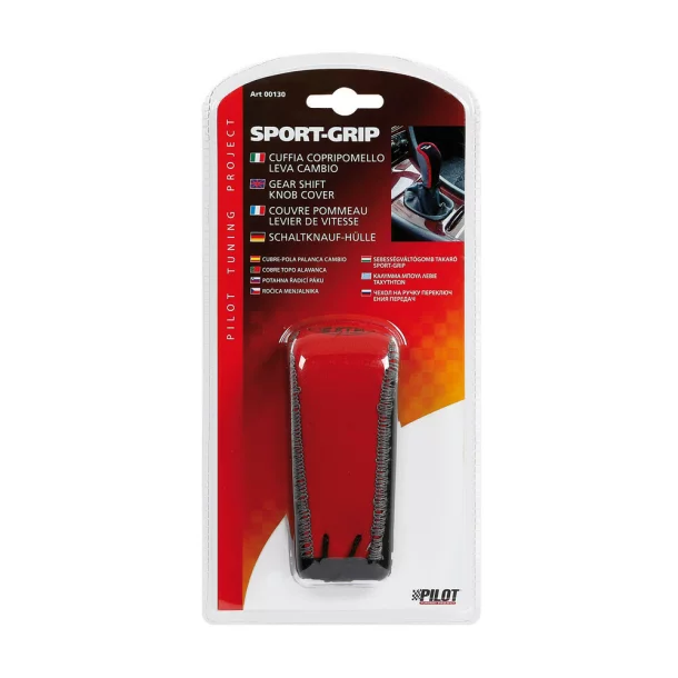 Sport-Grip sebességváltó gomb huzat - Piros/Fekete - Újra csomagolt termék