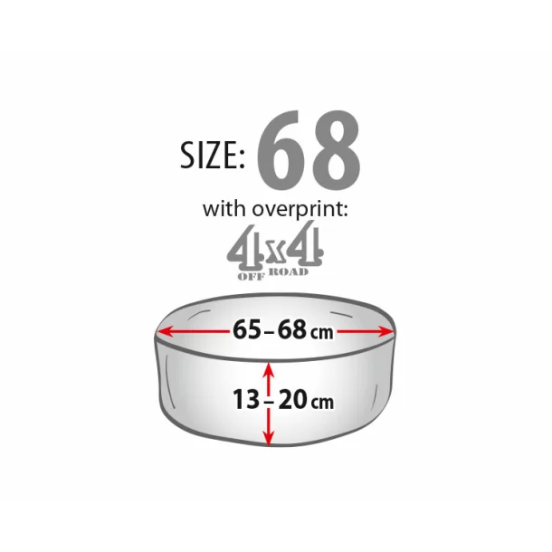 Husa roata rezerva externa 4x4 Off Road - Ø64x20cm - Marimea 68