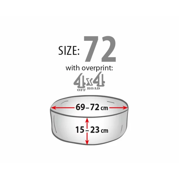 Husa roata rezerva externa 4x4 Off Road - Ø64x20cm - Marimea 72