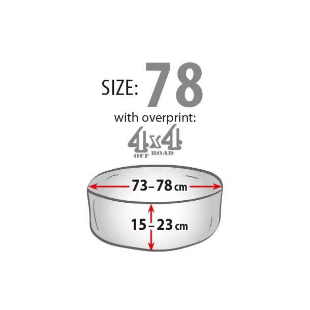 Husa roata rezerva externa 4x4 Off Road - Ø64x20cm - Marimea 78