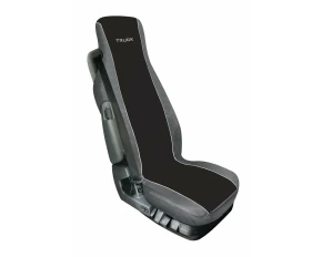 Husa scaun camion Elisa-2 poliester/imit. piele 1buc - Negru/Gri