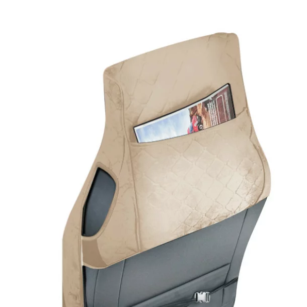 Lolita, polyester/leatherette truck seat cover - Cream