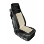 Mirian, leatherette and quilted suede truck seat cover - Black/Cream