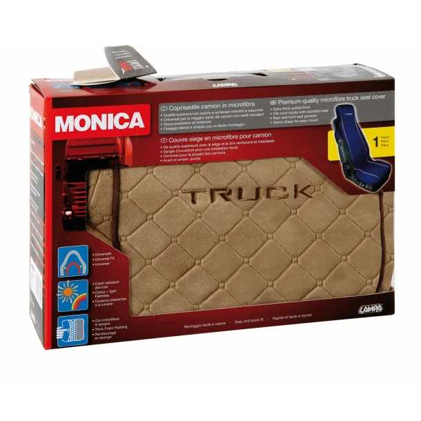 Monica, mikroszálas kamion üléshuzat - Bézs