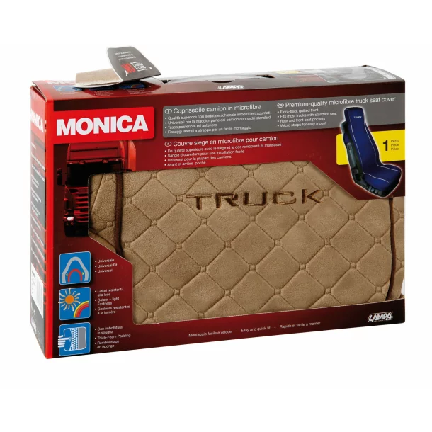 Monica, microfibre truck seat cover - Beige