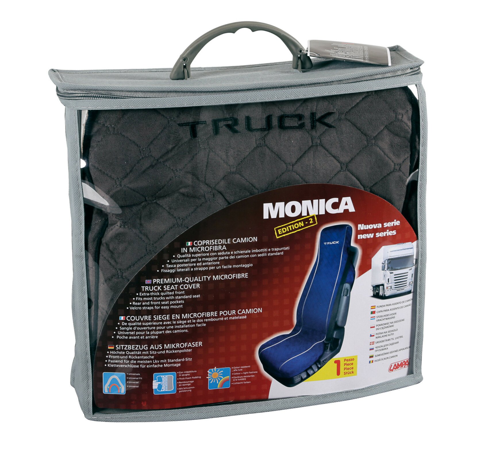 Monica, microfibre truck seat cover - Grey thumb