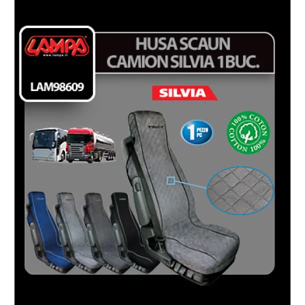 Husa scaun camion Silvia bumbac 1buc - Negru