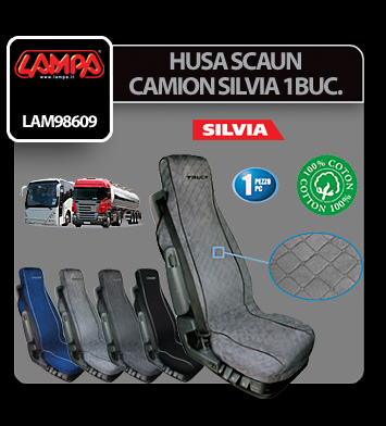 Silvia, pamut kamion üléshuzat - Fekete - Újra csomagolt termék thumb