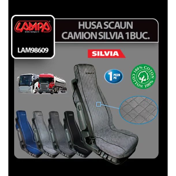 Silvia, cotton truck seat cover - Black - Resealed
