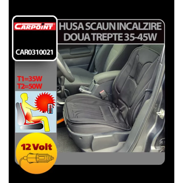 Husa scaun cu incalzire in doua trepte 12V 35-45W Carpoint