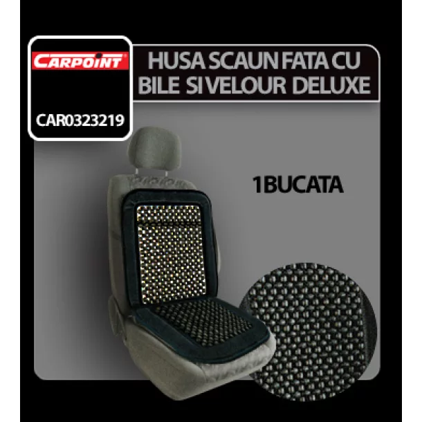 Husa scaun fata cu bile si velour 1buc Deluxe Carpoint