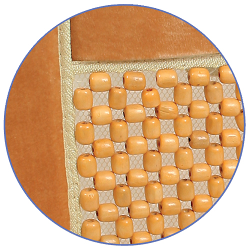 Seat cushion wooden bead and velour 1pcs - Beige thumb