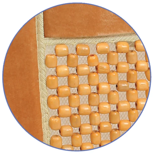 Seat cushion wooden bead and velour 1pcs - Beige