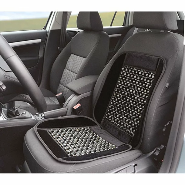 Husa scaun fata cu bile si velour 1buc - Negru