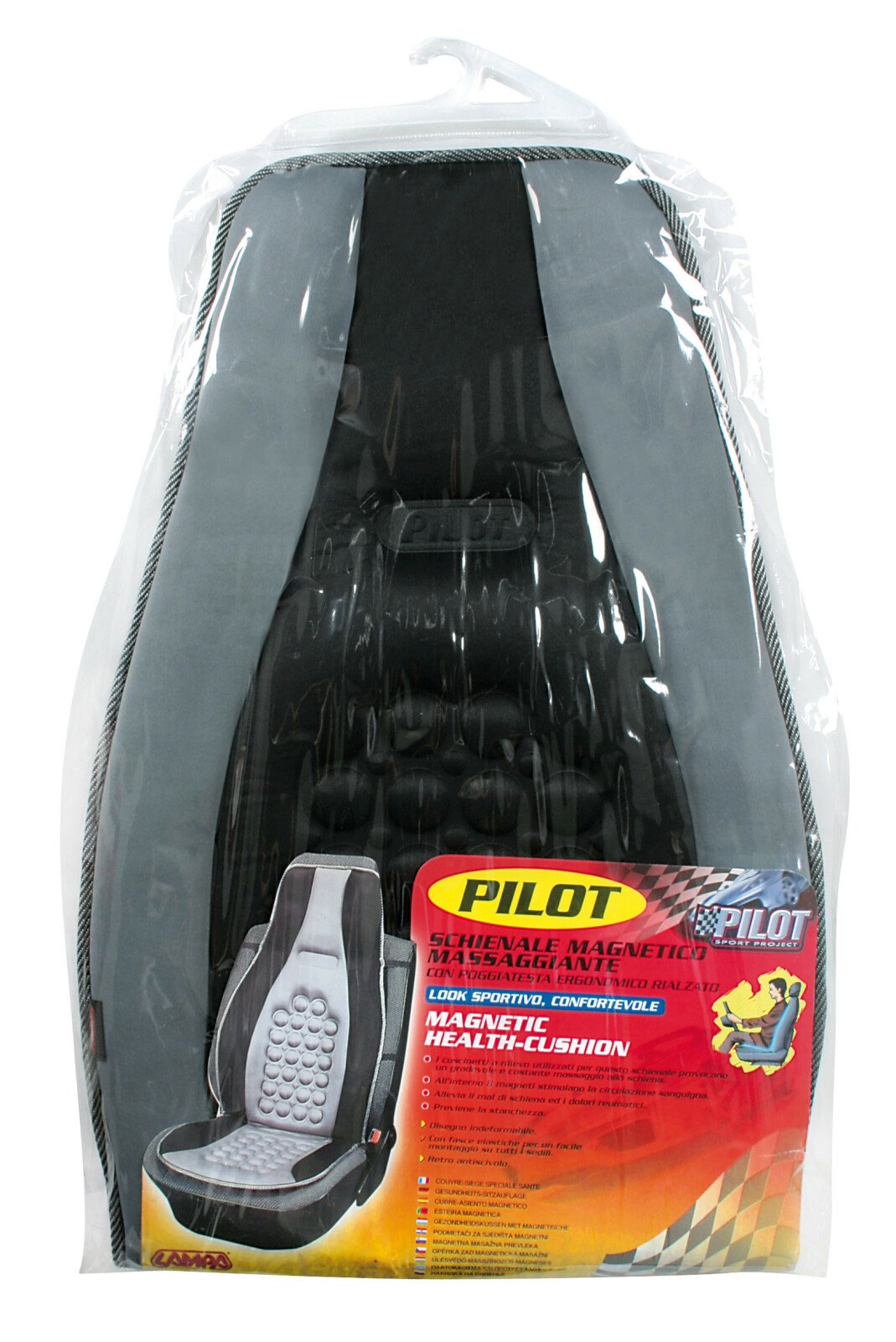 Pilot, high-back magnetic health-cushion 1pcs - Grey/Black thumb