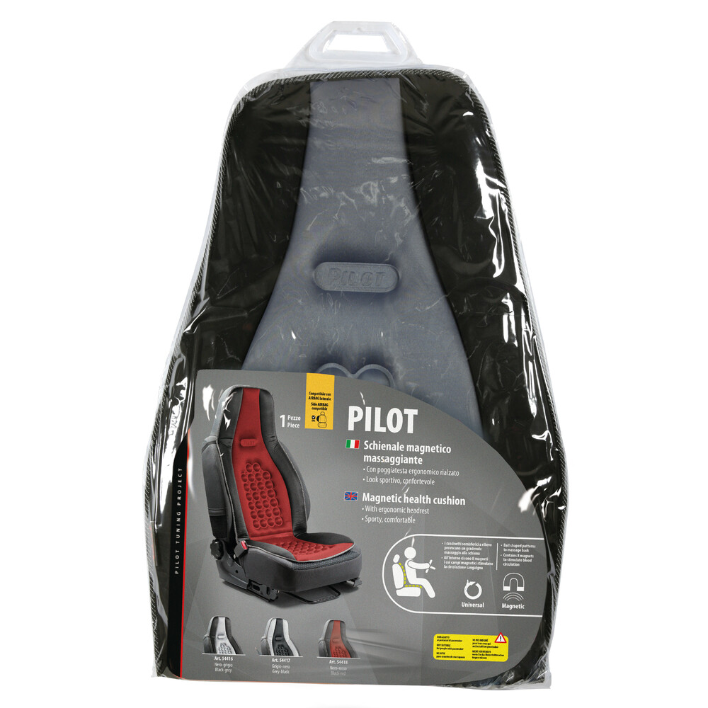 Pilot, high-back magnetic health-cushion 1pcs - Black/Grey thumb