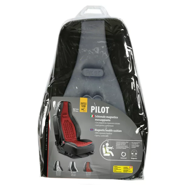 Pilot, high-back magnetic health-cushion 1pcs - Black/Grey