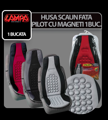 Pilot, high-back magnetic health-cushion 1pcs - Black/Red thumb
