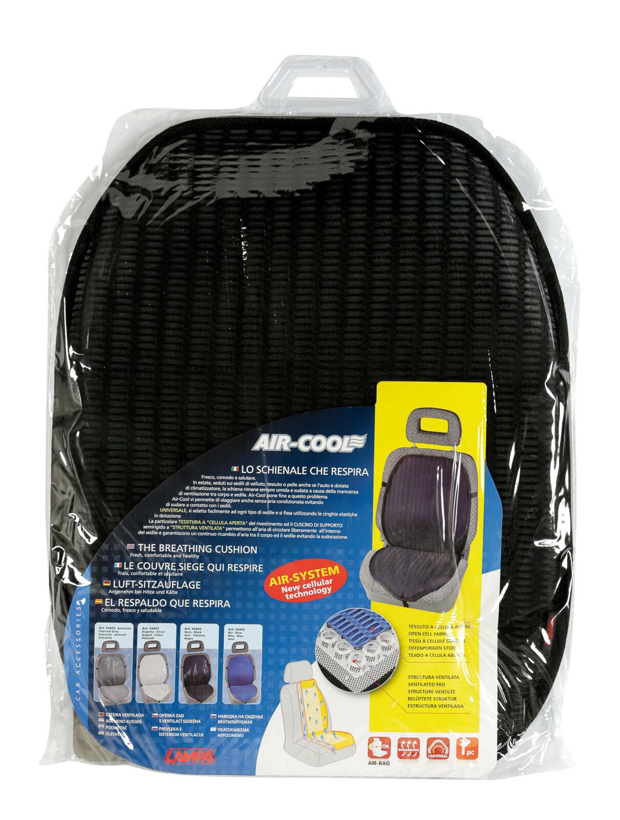 Air-Cool lélegzős üléshuzat 1 darabos - Fekete thumb