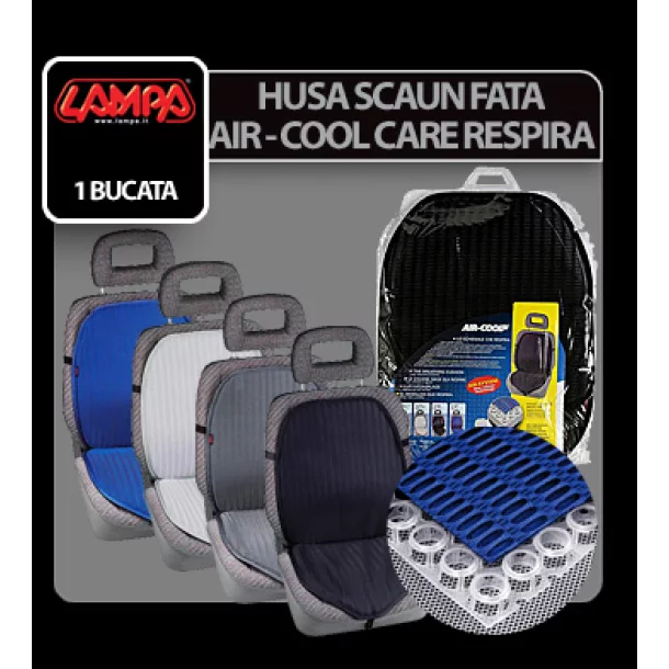 Husa scaun fata respiranta Air-Cool 1buc - Negru