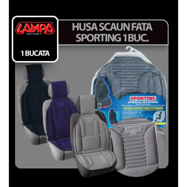 Husa scaun Sporting cu suport lombar 1buc - Gri