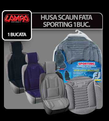Husa scaun Sporting cu suport lombar 1buc - Negru thumb