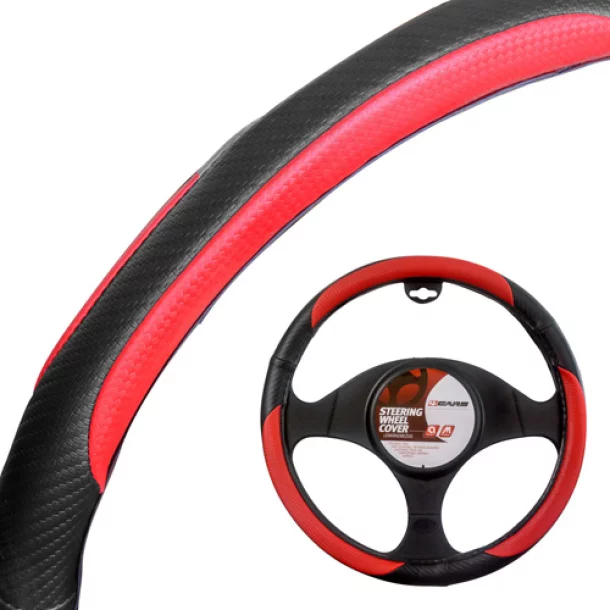 4Cars steering wheel cover - Ø 37-39 cm- Black/Red