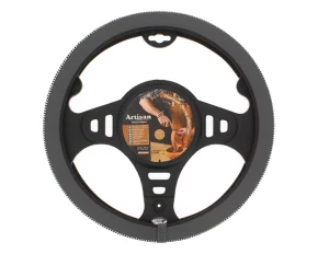 Artisan steering wheel cover - M - Ø 37/39 cm - Grey/White