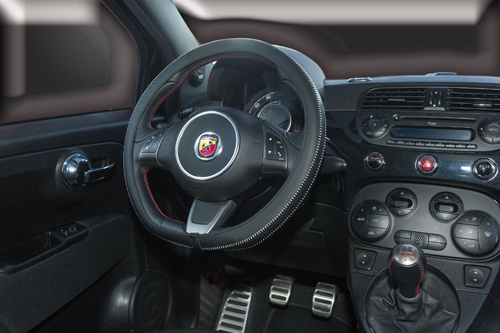 Artisan steering wheel cover - M - Ø 37/39 cm - Black/White thumb